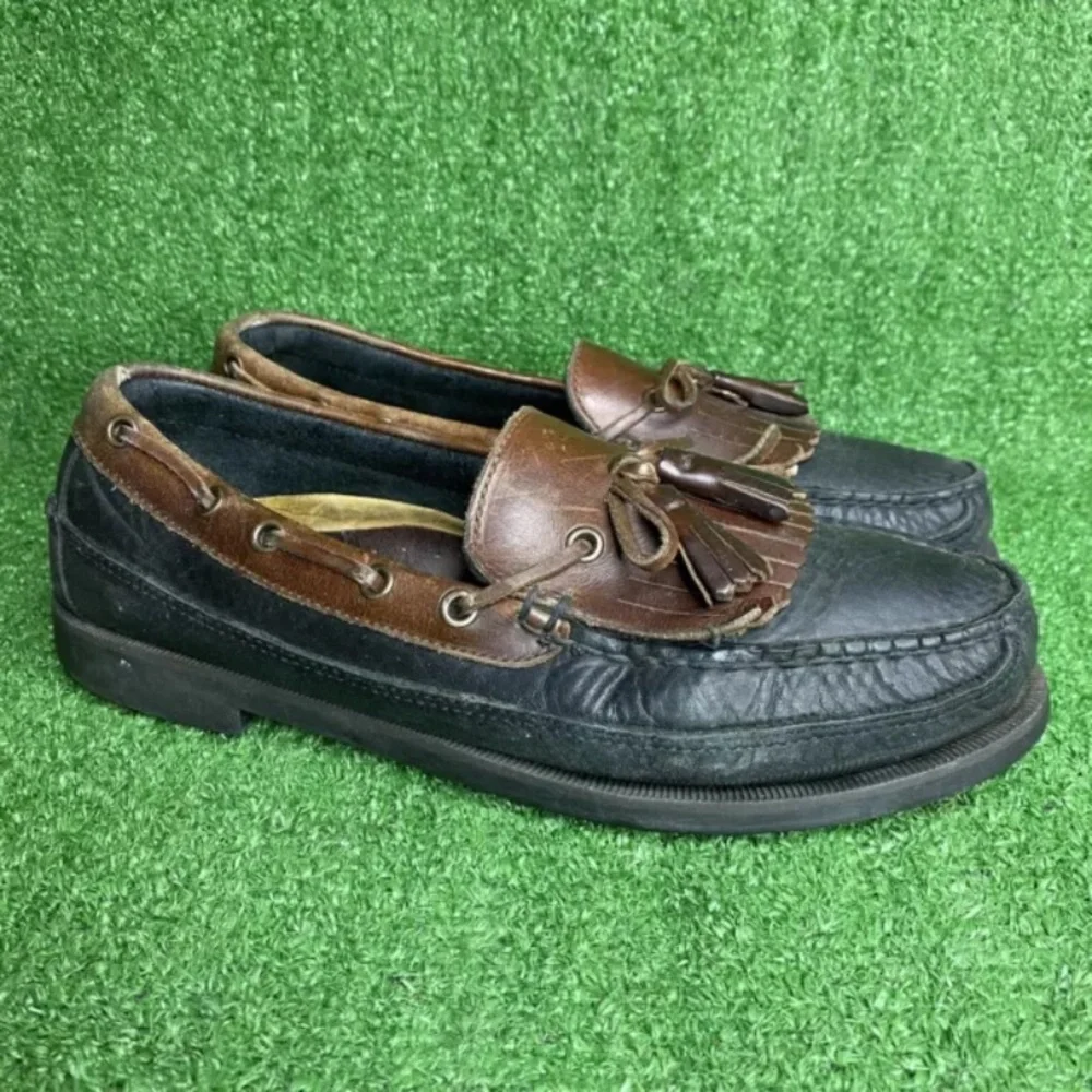 Sperry Black Two Tone Leather Boat Shoes Casual‎ Mens USA Size 10 M